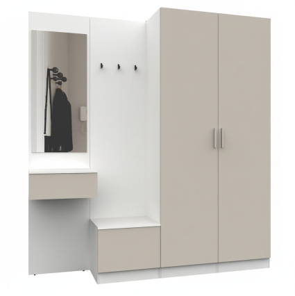 Набор мебели для прихожей "Марсель-107" МР 01-107 В2160 Ш2000 Г420 (ЛДСП Кашемир) Набор мебели для прихожей "Марсель-107" МР 01-107 В2160 Ш2000 Г420 (ЛДСП Кашемир)